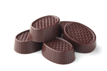 Chocolate candies isolated on white