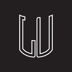 LU Logo monogram with ribbon style outline design template
