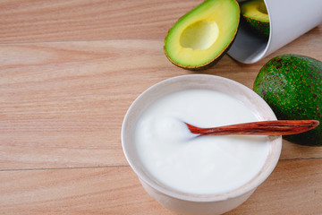 Yogurt and avocado