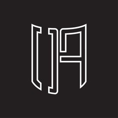 OF Logo monogram with ribbon style outline design template