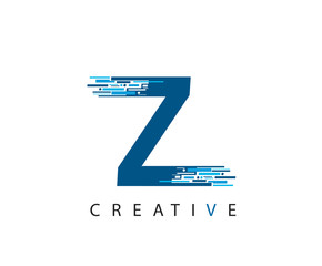 Letter Z Digital Network , Technology and digital abstract line Z network circuit vector logo. .