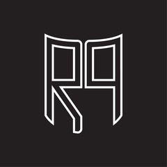 RP Logo monogram with ribbon style outline design template