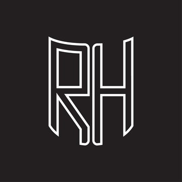 recommend clip art: RH Logo monogram with ribbon style outline design template