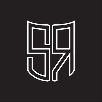 recommend clip art: SR Logo monogram with ribbon style outline design template