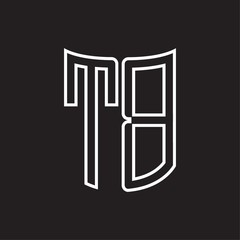 TB Logo monogram with ribbon style outline design template