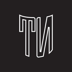 TN Logo monogram with ribbon style outline design template