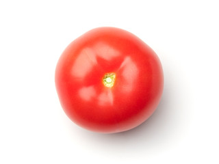 Tomato isolated on white background. Flay lay