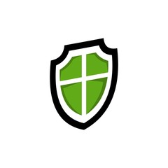 Shield Window Property Abstract Protection Interior Icon Logo Design Template Element Vector