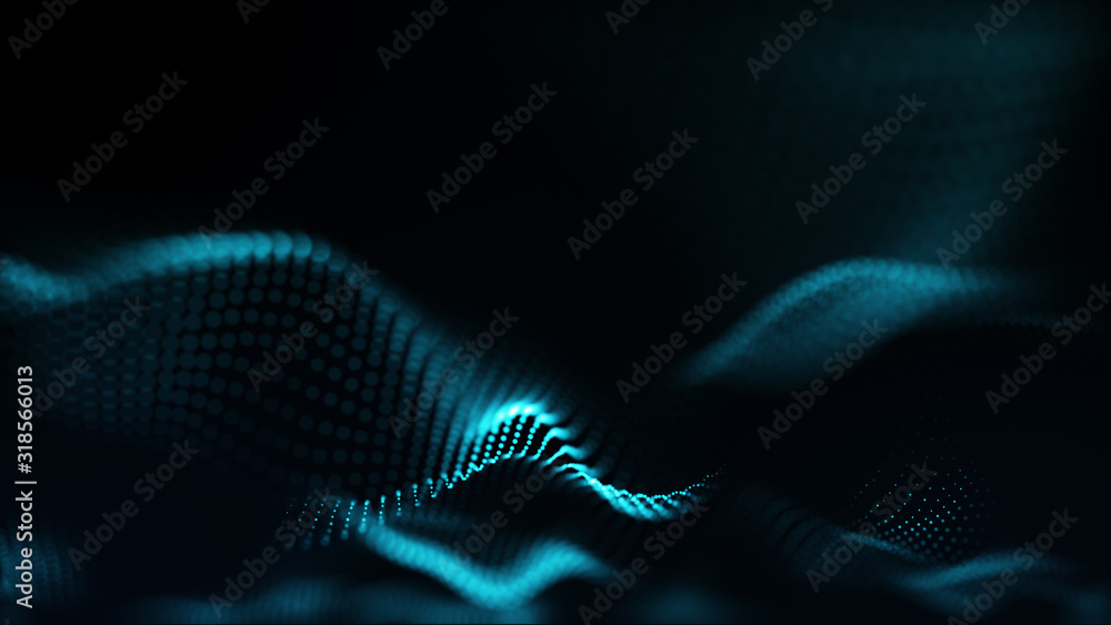 Poster abstract futuristic - technology with polygonal shapes on dark blue background. design digital techn