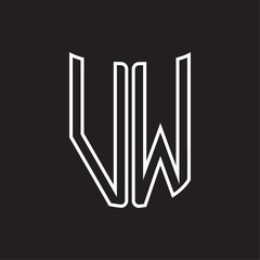 Logo monogram with ribbon style outline design template