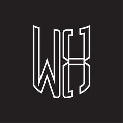 WX Logo monogram with ribbon style outline design template