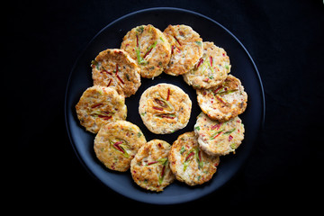 Mung-bean pancake which is called Bindaetteok