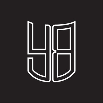 recommend clip art: YB Logo monogram with ribbon style outline design template