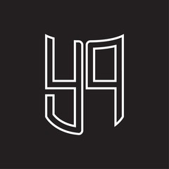 YP Logo monogram with ribbon style outline design template