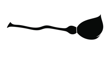 broom on Halloween logo vector