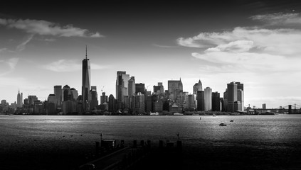 Fine art black and white of NYC skyline