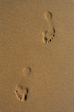 Traces de pas dans le sable