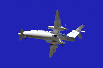 Airplane Against Clear Blue Sky.