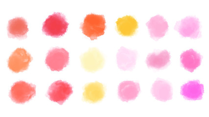 Colorful watercolor blots set for your design, vector.