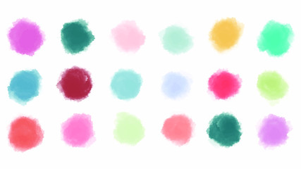 Fototapeta na wymiar Colorful watercolor blots set for your design, vector.
