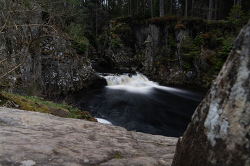 Long exposure of tiny waterfall in Scotland