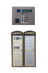 two modern code devices to limit the entrance to  premises   isolated on white background