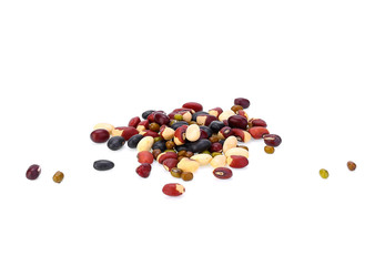 mix legumes isolated on white background.