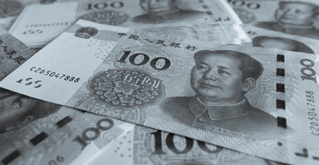 Chinese yuan as abstract background