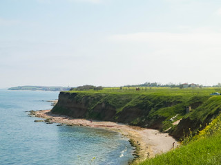 Cliffs on the Black Sea coast, Dobrogea region, Romania.
