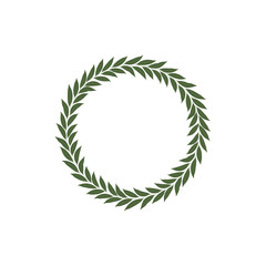 Green laurel wreath. The wreath of the winner. Vector illustration