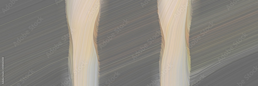 Poster colorful horizontal banner with dim gray, pastel gray and rosy brown colors. dynamic curved lines wi