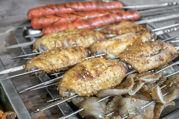 A barbecue on the stove