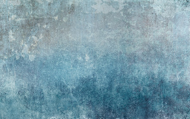 Old distressed blue grungy wall background