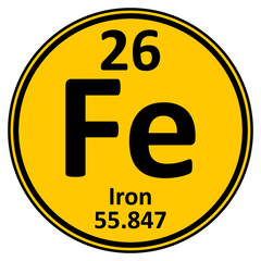 Periodic table element iron icon.