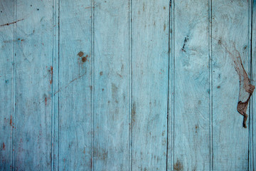 Old blue painted wooden wall