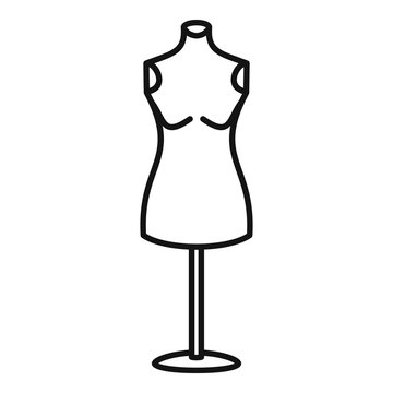 Dress mannequin icon. Outline dress mannequin vector icon for web design isolated on white background