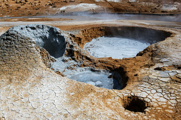 Geothermal area Hverir, Iceland.