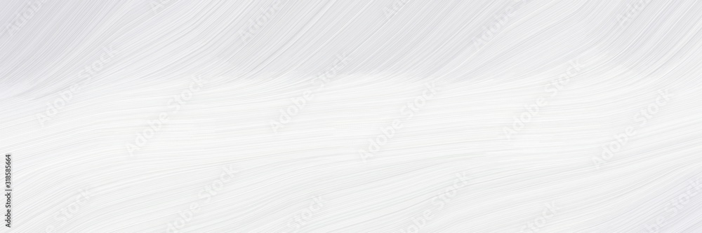 Fototapete moving designed horizontal banner with white smoke, snow and light gray colors. dynamic curved lines