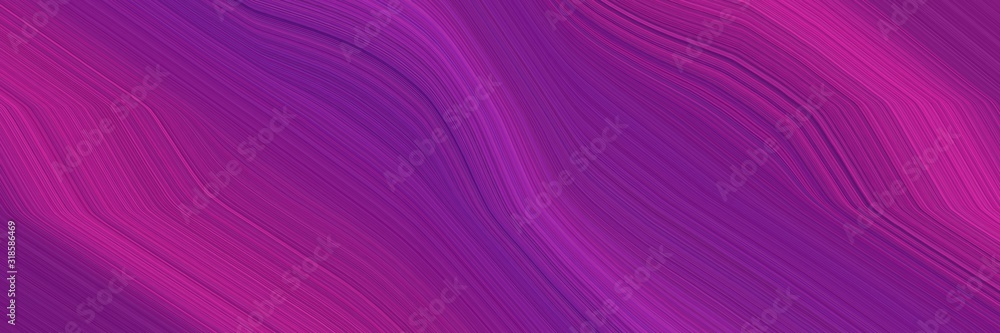 Aufkleber dynamic designed horizontal banner with dark magenta, medium violet red and indigo colors. dynamic curved lines with fluid flowing waves and curves