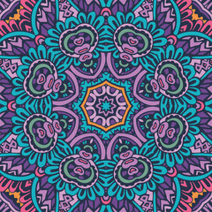Abstract festive colorful floral mandala vector ethnic boho pattern