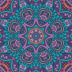 Abstract festive colorful floral mandala vector ethnic boho pattern