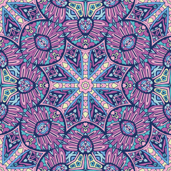 Vectort seamless pattern vector. Mandala art ethnic background