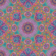 Indian floral paisley medallion pattern. Ethnic Mandala ornament.