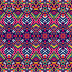 Colorful Tribal Ethnic Festive Abstract Floral Vector Pattern