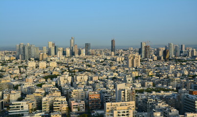 Fototapeta premium Vue Panoramique Hélicoptère Tel Aviv Israël