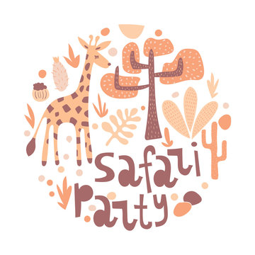 Vector  Safari party invitation