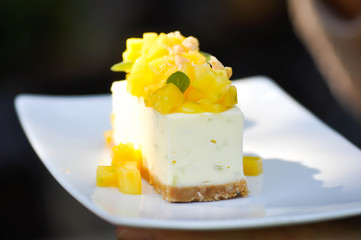 mango cheese cake , mango cheese pie