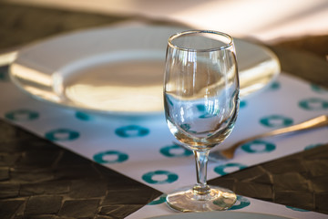 Table set in restaurant