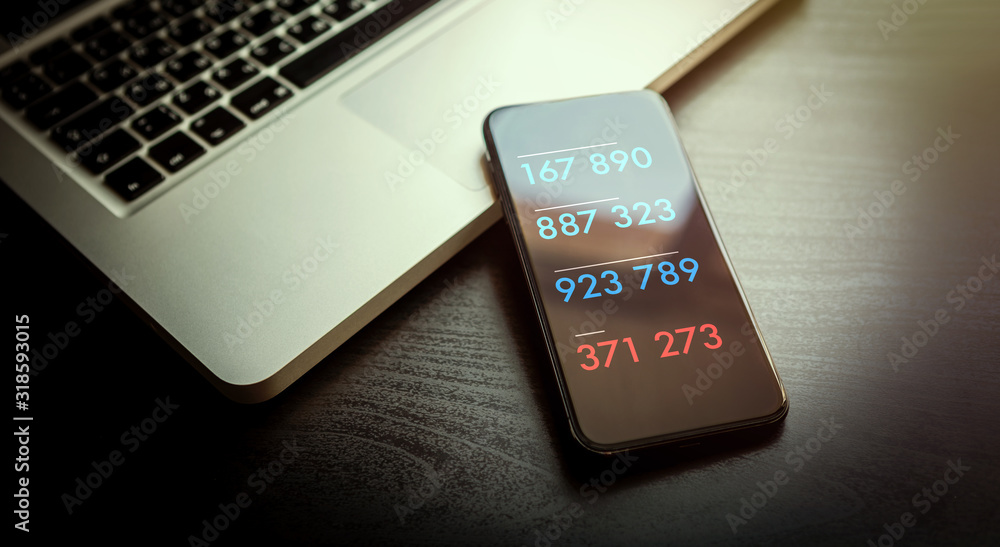 Poster 2-step authentication, two steps verification sms code password concept. smartphone with special 2fa