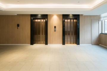 Interior space, hotel elevator room